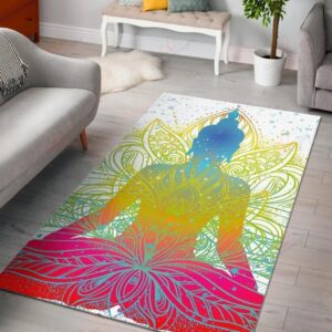 Colorful Buddha Lotus Rug Sport Decor Gift Floor Decor Living Room Carpet Rug Area Rug - 331431eb820d