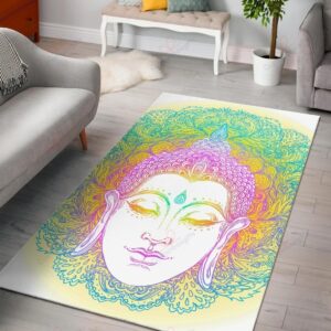 Colorful Buddha Mandala Rug Sport Decor Gift Floor Decor Living Room Carpet Rug Area Rug - af68a64d9254