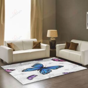 Colorful Butterflies Rug Sport Decor Gift Floor Decor Living Room Carpet Rug Area Rug - 36e668557c63