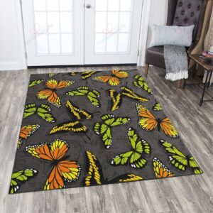 Colorful Butterflies In The Night Rug Sport Decor Gift Floor Decor Living Room Carpet Rug Area Rug - 34ceb897a909
