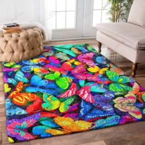 Colorful Butterfly 1 Rug Sport Decor Gift Floor Decor Living Room Carpet Rug Area Rug - 08af99750b78