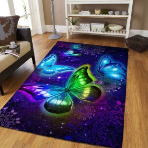 Colorful Butterfly Rug Sport Decor Gift Floor Decor Living Room Carpet Rug Area Rug - 048ae91cadfb
