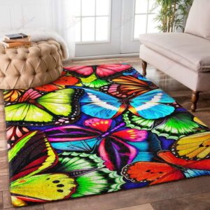 Colorful Butterfly Rug Sport Decor Gift Floor Decor Living Room Carpet Rug Area Rug - 4bc43c93ebc9