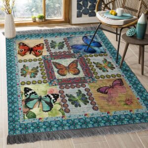 Colorful Butterfly Rug Sport Decor Gift Floor Decor Living Room Carpet Rug Area Rug - 283e107100cb