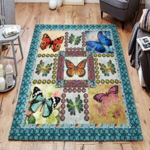 Colorful Butterfly Rug Sport Decor Gift Floor Decor Living Room Carpet Rug Area Rug - b2ad662485ad