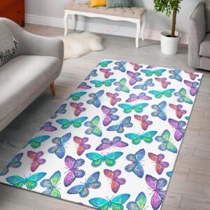 Colorful Butterfly Pattern Rug Sport Decor Gift Floor Decor Living Room Carpet Rug Area Rug - fc0bdd2db66e