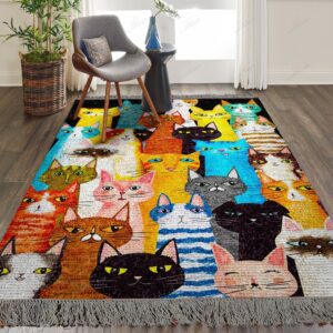 Colorful Cat 2 Rug Sport Decor Gift Floor Decor Living Room Carpet Rug Area Rug - 3897c787cb04