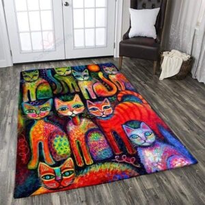 Colorful Cat 5 Rug Sport Decor Gift Floor Decor Living Room Carpet Rug Area Rug - 999e58792024