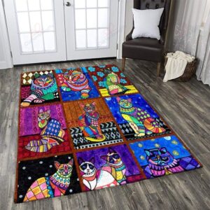 Colorful Cat 7 Rug Sport Decor Gift Floor Decor Living Room Carpet Rug Area Rug - e1579d2c14b6