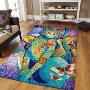 Colorful Cat Rug Sport Decor Gift Floor Decor Living Room Carpet Rug Area Rug - 00fb6c4e6cf0