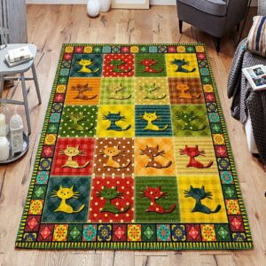 Colorful Cat Rug Sport Decor Gift Floor Decor Living Room Carpet Rug Area Rug - 18b6aff0b176