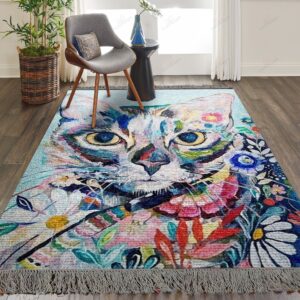 Colorful Cat Rug Sport Decor Gift Floor Decor Living Room Carpet Rug Area Rug - a84c2c7bb0a0