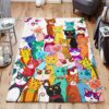 Colorful Cats Poster For Cat Rug Sport Decor Gift Floor Decor Living Room Carpet Rug Area Rug - 3108b123bb07