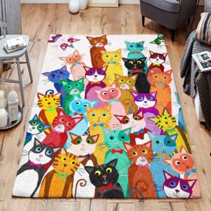 Colorful Cats Poster For Cat Rug Sport Decor Gift Floor Decor Living Room Carpet Rug Area Rug - 3108b123bb07