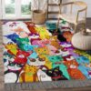 Colorful Cats With Bow Rug Sport Decor Gift Floor Decor Living Room Carpet Rug Area Rug - 9fafadeb1c8d