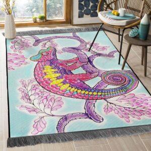 Colorful Chameleon Rug Sport Decor Gift Floor Decor Living Room Carpet Rug Area Rug - 098fbd5900c2