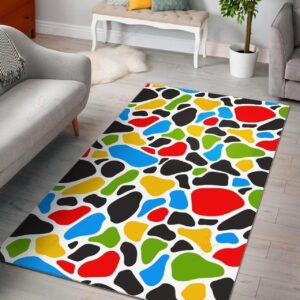 Colorful Cow Rug Sport Decor Gift Floor Decor Living Room Carpet Rug Area Rug - c5a4bfff26d9