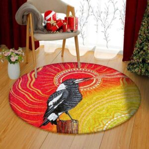 Colorful Crow Round Carpet Floor Rug Living Room Bedroom Decor Round Area Rug Carpet