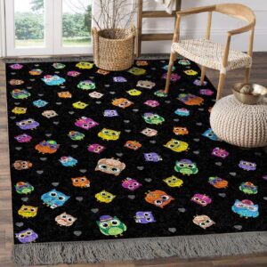 Colorful Cute Owls Love Owls Rug Sport Decor Gift Floor Decor Living Room Carpet Rug Area Rug - 8fc18ad52873
