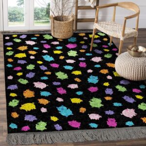Colorful Cute Pig Rug Sport Decor Gift Floor Decor Living Room Carpet Rug Area Rug - f0fc7776853e