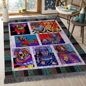 Colorful Dachshund Rug Sport Decor Gift Floor Decor Living Room Carpet Rug Area Rug - 7f67a45b76e5