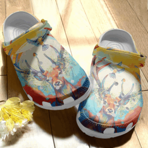Colorful Deer Bird Art Crocs Clog Shoes Crocbland Clog Birthday Gifts For Man Woman