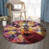 Colorful Deer Round Carpet Floor Rug Living Room Bedroom Decor Round Area Rug Carpet