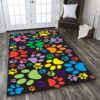 Colorful Dog Paw Rug Sport Decor Gift Floor Decor Living Room Carpet Rug Area Rug - b2833953f609