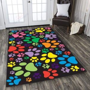 Colorful Dog Paw Rug Sport Decor Gift Floor Decor Living Room Carpet Rug Area Rug - b2833953f609