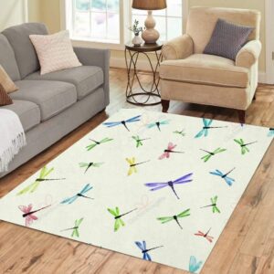 Colorful Dragonflies Rug Sport Decor Gift Floor Decor Living Room Carpet Rug Area Rug - cab6c4dacc1a