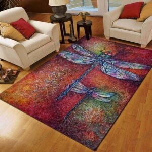 Colorful Dragonfly Rug Sport Decor Gift Floor Decor Living Room Carpet Rug Area Rug - 16a861baf521