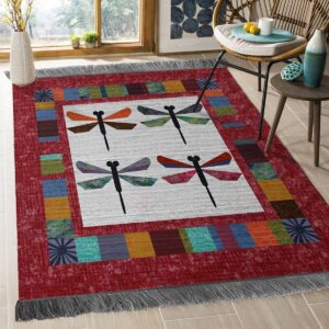 Colorful Dragonfly Rug Sport Decor Gift Floor Decor Living Room Carpet Rug Area Rug - 9700141f5955