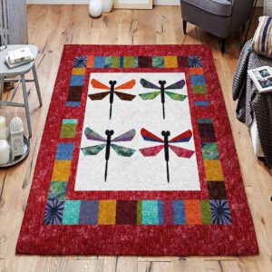 Colorful Dragonfly Rug Sport Decor Gift Floor Decor Living Room Carpet Rug Area Rug - 4ad2fc792c3a
