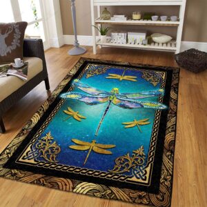 Colorful Dragonfly Pattern Rug Sport Decor Gift Floor Decor Living Room Carpet Rug Area Rug - aa76a4d988ff