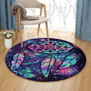 Colorful Dreamcatcher 1 Round Carpet Floor Rug Living Room Bedroom Decor Round Area Rug Carpet