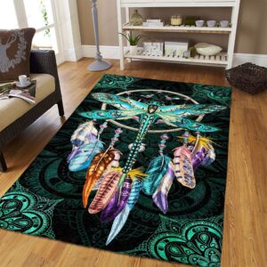 Colorful Dreamcatcher Dragonfly Rug Sport Decor Gift Floor Decor Living Room Carpet Rug Area Rug - 0005e498e398