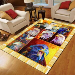 Colorful Eagle Rug Sport Decor Gift Floor Decor Living Room Carpet Rug Area Rug - db20dd5842e8
