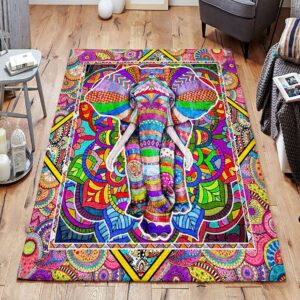 Colorful Elephant Rug Sport Decor Gift Floor Decor Living Room Carpet Rug Area Rug - 9f4106a9d183