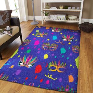 Colorful Festive Pattern Mardi Gras Rug Sport Decor Gift Floor Decor Living Room Carpet Rug Area Rug - 8d7eb9f35fd3