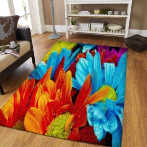 Colorful Flowers 2 Rug Sport Decor Gift Floor Decor Living Room Carpet Rug Area Rug - 11680dd0aaa1