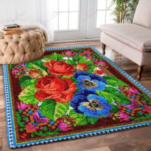 Colorful Flowers Rug Sport Decor Gift Floor Decor Living Room Carpet Rug Area Rug - f0760f211726