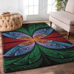 Colorful Fractal Rug Sport Decor Gift Floor Decor Living Room Carpet Rug Area Rug - d5c1ecb6d374