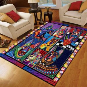 Colorful German Shepherd Rug Sport Decor Gift Floor Decor Living Room Carpet Rug Area Rug - e7fe819b8b61