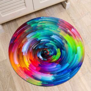 Colorful Round Carpet Floor Rug Living Room Bedroom Decor Round Area Rug Carpet