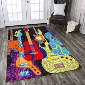 Colorful Guitar Rug Sport Decor Gift Floor Decor Living Room Carpet Rug Area Rug - 95cbaebacca4