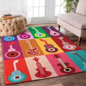 Colorful Guitar Rug Sport Decor Gift Floor Decor Living Room Carpet Rug Area Rug - 6a703c407a69