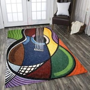Colorful Guitar Rug Sport Decor Gift Floor Decor Living Room Carpet Rug Area Rug - f7bb970bec80