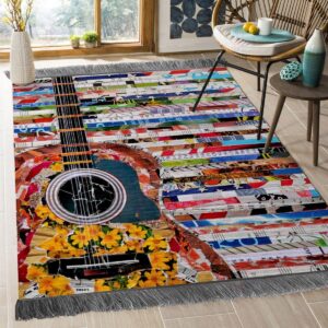 Colorful Guitar Rug Sport Decor Gift Floor Decor Living Room Carpet Rug Area Rug - 0eba8a36c24f