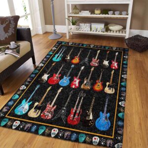 Colorful Guitars Rug Sport Decor Gift Floor Decor Living Room Carpet Rug Area Rug - 7f02fb88f22c