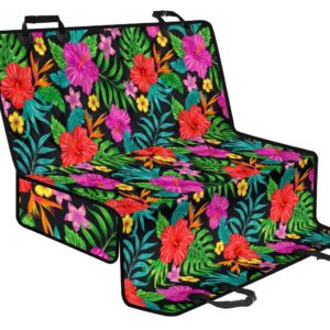 Colorful Hibiscus Flowers Pattern Print Pet Car Back Seat Cover - 900e7574cd53